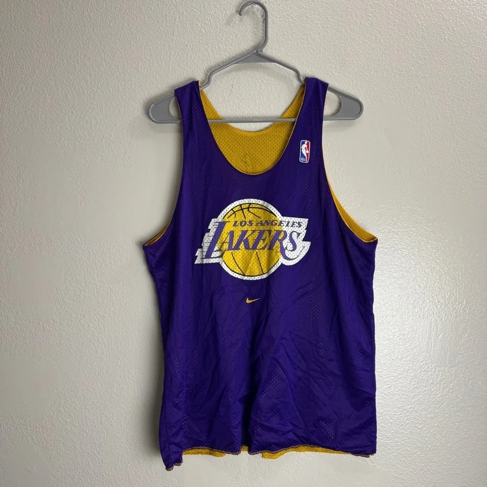 Nike Los Angeles Lakers Vintage Reversible Warm Up Jersey Size Medium - Picture 5 of 8